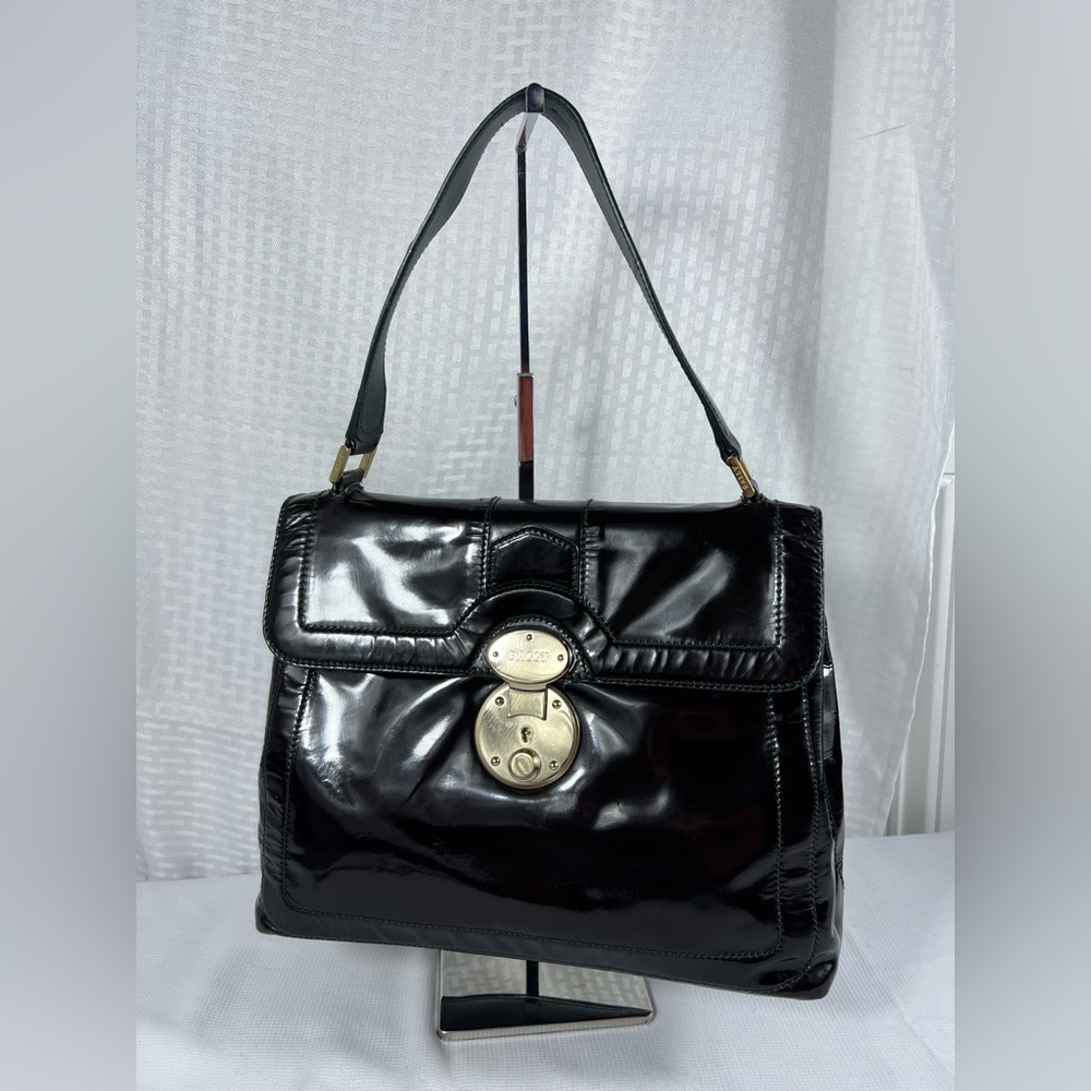 3156: Bally Patent Leather Shoulder Bag